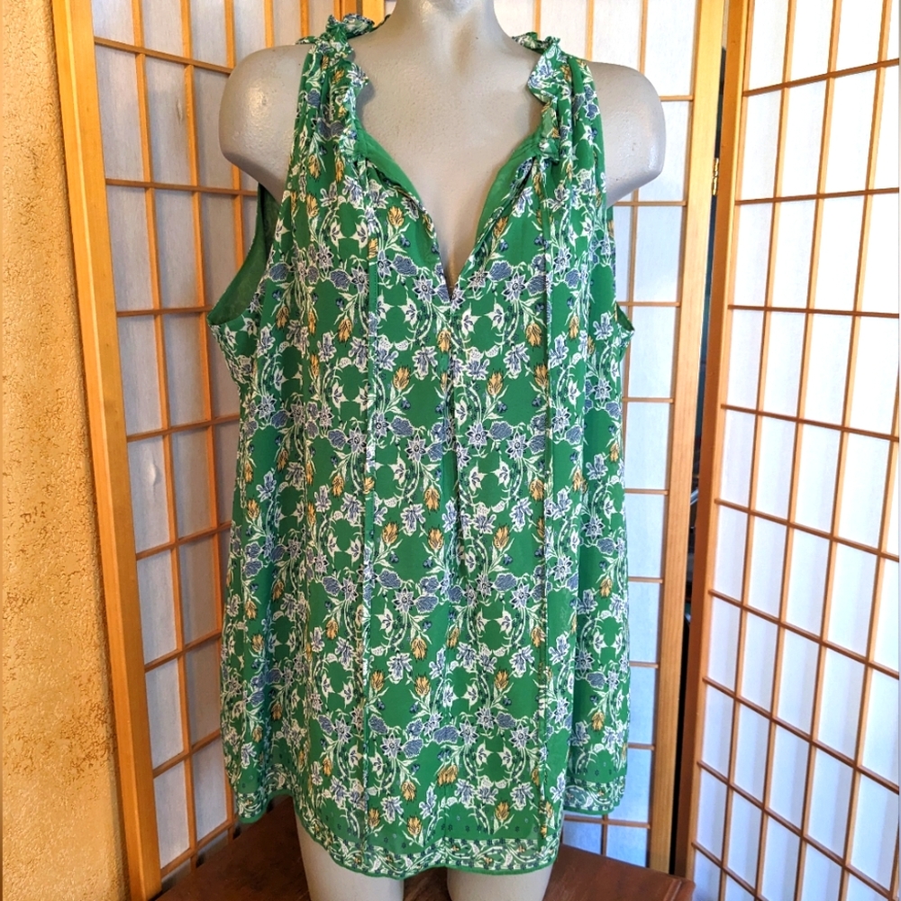 🆕 Max Studio, floral print tunic top, NEW with tags, 1X. FINAL PRICE DROP 💧💧